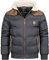Geographical Norway Abramovitch Men Distribrands - Manteau Chaud Capuche Fourrure - Veste Chaude Homme - Blouson Manches Longues Doublure Coupe Vent Hiver - Parka Hommes Style Casual (Gris foncé L)
