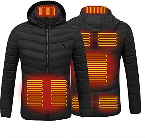 YEBIRAL Beheizbare Jacke Herren Damen, Elektrische Beheizte Jacke mit 8 Heizzone 3 Einstellbar Temperatur Warme Jacke USB Heizjacke für Outdoor Motorrad Wandern Skifahren Jagd Camping