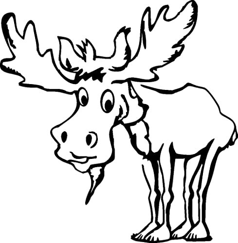 Autoaufkleber: 'Elch' - KFZ-Aufkleber, Aufkleber Elche lustig (Schwarz - 105 mm x 100 mm)