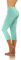 sesto senso Damen Leggings Mint 3/4 Capri Baumwolle Mädchen Fitnesshose Sporthose Bunte Yoga M Mint