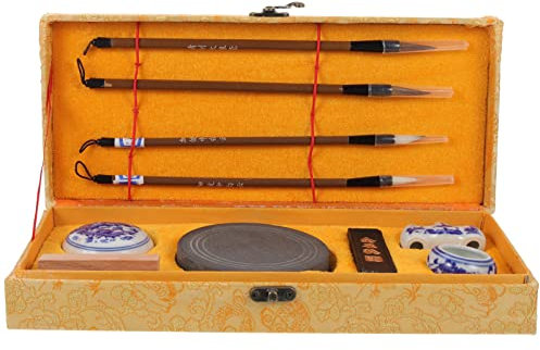 Ciieeo Student Stationery Box Schreibpinsel Kalligraphie Tinte Tintenstein Tragbare Schreibwerkzeuge Für Das Studium