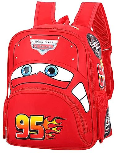 SAMGOLD Cars Lightning Rucksack Kinder,Rucksack Kinderrucksack Auto,Kindergartenrucksack Backpack Schulrucksack, Schulranzen für Jungen Mädchen Unisex von 3-8 Jahren,34 x 29x 13cm