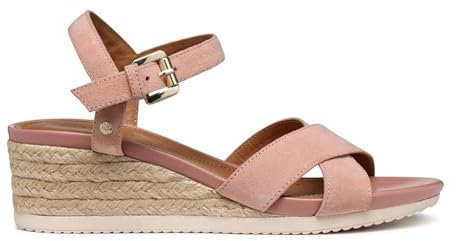 Geox Femme D Ischia Corda C Sandales compensées, Saumon, 39 EU