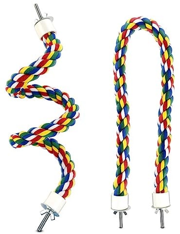 23.6 Inches Colorful Rope Perch for Bird Bungee Climbing Swing Parrot