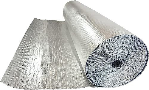 DECAKE Aluminiumfolien-Isolierfolie, Selbstklebende Aluminiumfolie, Aluminiumfolien-Isolierrolle, feuchtigkeitsbeständige Folienmembran, doppellagige Luftpolsterfolie aus Aluminium, zur V