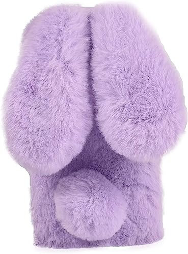 Tivenfezk Nadoli Hase Pelz Hülle für iPhone X/XS,3D Kaninchen Ohr Case Warme Flauschige Plüsch Schutzhülle Handy Schale Tasche Soft Bunny Cover