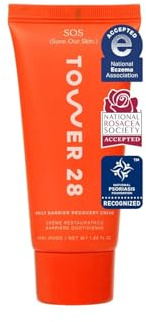 Tower 28 SOS Recovery Face Cream - Hydrating Face Moisturizer with Hyaluronic Acid + Ceramides - Skin Barrier Repair Moisturizer Reduces Redness + Improves Texture - Sensitive Skin Care (1.86 oz)