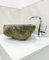Stone Sink Basin Industrial Style Vanity Unit River Natural Bathroom Washroom Country Single Round Oval Square Cloakroom Water Washing Bowl ((45-53) x (34-41) x 15 cm (W x D x H))