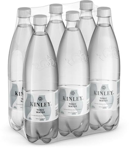 Kinley Tonic Water, Acqua Tonica con note di Limone, Lime e Lemongrass, Adatta alla Mixology, Per Drink Rinfrescanti e dal Sapore Inconfondibile, Bevanda Analcolica - 6 Bottiglie da 1 L