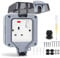 Chilymes Outdoor Socket, 13A IP66 Waterproof Plug Socket with Switched Cover Weatherproof Electrical Outlet for Garden & Patio Use