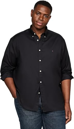 Tommy Hilfiger Herren Hemd Regular Fit, Schwarz (Black), 5XL