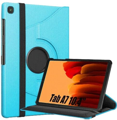 World biz 360° Rotate Case for Galaxy Tab A7 10.4” Case 2022 2020 (SM-T500/ T503/ T505/ T507/T509), Slim Rotation Cover with PC Hard Back Shell Auto Wake/Sleep Function Galaxy Tab A7 (Sky Blue)