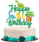 Gidobo 1st Birthday Cake Toppers, Dinosaur Cake Decorations with Plam, Jungle Animal Themed Cake Pick for Kids Boys Girls Birthday Party Supplies