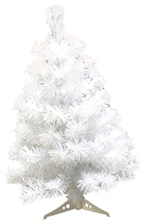 DIKACA Künstlicher Weihnachtsbaum Weiß Mit Kunststoffstandfuß Für Weihnachtsdekoration Und Festliche Anlässe Für Zuhause Und Büro