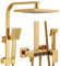 LNXGJJ Columna Ducha Dorada Columna de Ducha Botón Conjunto de Ducha Montaje en La Pared Set de Ducha con 22 cm * 22 cm Alcachofa de Ducha, Alcachofa de Mano, Grifo de Bañera, Pulverizador para Bidé