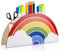 GOMETY Schreibtisch Organizer Regenbogen Stiftehalter, Kinder Schreibtisch Zubehör Holz Organizer Büro Stifte Organizer Stifteköcher Kinder-Stiftebox und Klassenzimmer Schreibtischorganizer