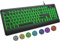 BERGUF Tastiera grande con 7 colori intercambiabili, retroilluminazione, con cavo USB, plug and play, supporto pieghevole, tastiera con cavo full size per Windows, PC, laptop (grande)