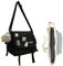 Inshere Aesthetic Crossbody Bag with Cute Pins and Ornament, Nylon Laptop Bag Japanese Kawaii Bag for Women Men Black