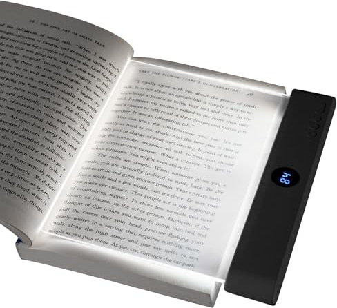 HOTUT Lightwedge Leselampe, tragbare Flaches Buchlicht zum Lesen im Bett bei Nacht, LED Buchlampe, Panel Book Light, Augenschutz leselicht buch Buchseite Licht, Geschenk für Buchliebhaber - Schwarz