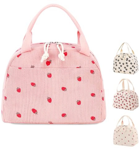 Lunch Bags for Women Insulated Cooler Lunch Bag Adults Kids Packed Lunch Box Tote Bag Cute Girls Ladies Lunch Bags for Work School Picnic Travel Pink Preppy Stuff Gifts for Teenage Girls Daughter
