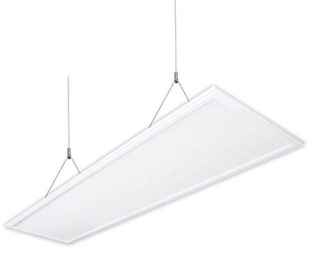 ELG Leuchten LED Pendelleuchte Panelleuchte 40 Watt 3600 Lumen 120cm 4000K Neutralweiss (inklusive Treiber, runder Deckenbaldachin,Seilaufhängung)