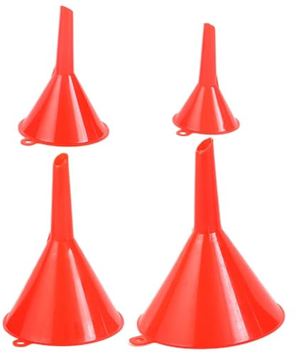 4pcs Funnel Set, Funnels for Filling Bottles Or Containers, Reusable Oil Funnel for Car Kitchen Use
