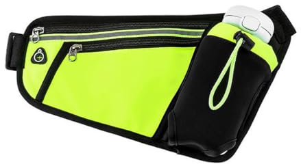IKOPFLN Gürteltasche, Bauchtasche Laufen, Bauchtasche mit Flaschenhalter, Atmungsaktiv Sport Hüfttasche, mit Flaschenhalter Damen und Herren, für Laufen Camping Klettern Radfahren
