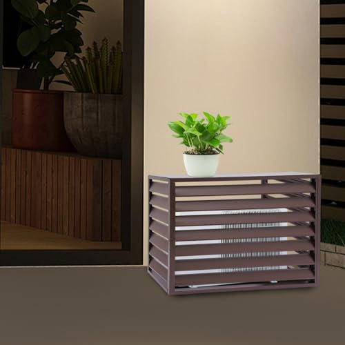 DVTFRUI Couvercle de l'unité de climatisation extérieure, Couvercle de climatiseur et de Pompe à Chaleur en Aluminium, Couvercle de condenseur Mini Split en métal décoratif - antirouille,110x60x80cm