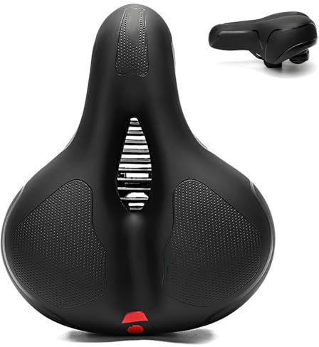 POIBNZ Fahrradsattel für Cannondale Synapse 2, Stoßdämpfendes PU-Fahrradsitzkissen, Wasserdicht Langstreckenkomfort Fahrradsitz Atmungsaktiv Mountainbikesättel,A Red