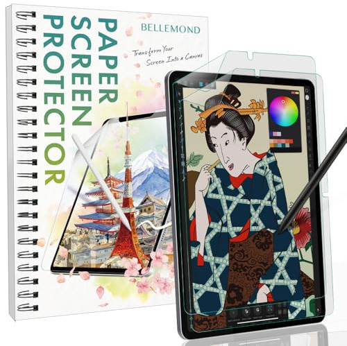 BELLEMOND Kent Paper Screen Protector for Samsung Galaxy Tab S6 Lite | 2 Pack, Made in Japan, Smooth Kent paper surface, Reduced pencil tip wear, Ideal for sketching, writing and note-taking