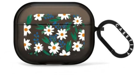 CASETiFY Impact Airpods Pro (1./2.) Hülle mit Ring - Gänseblümchen - Schwarz