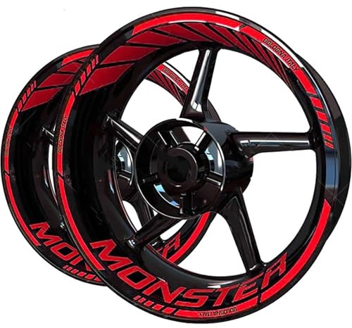 Adesivi Per Cerchi Moto Per Ducati Monster, Strisce Riflettenti Per Mozzi Ruota, Adesivi Per Cerchi, Accessori Decorativi Pacchetto completo di adesivi per cerchioni(Colore 7)