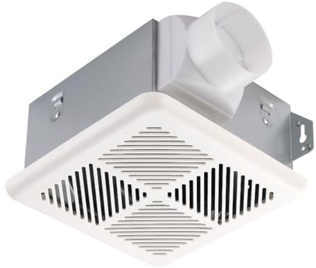 Tech Drive Very Quiet Bathroom Exhaust Fan - 70 CFM, 2.0 Sone, No Attic Access Needed, Energy Star Certified, Easy to Install,3-Inch Duct, Ceiling Mounted for Bathrooms Up to 75 Sq. Ft, White