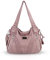NICOLE & DORIS Grand Sac a Main Epaule Sac Femme Sac Cabas Cuir Souple Sac Bandouillere Femme Vintage Rose