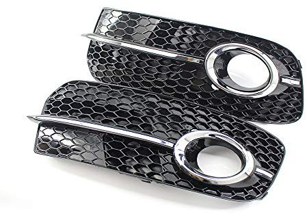 Rejilla de ventilación para luz antiniebla de coche compatible con Audi Q5 2013 2014 2015 2016 solo parachoques delantero estándar (no compatible con SQ5/S Line/Offroad, no es compatible con sistema