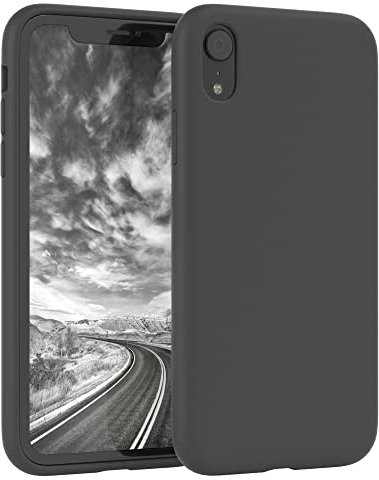 EAZY CASE - Silikon Hülle für iPhone XR Grau Hülle weich stoßfeste Schutzhülle mit Kameraschutz Handyhülle iPhone XR Silikonhülle Dünn mit Premium Schutz TPU Cover Phone Case Anthrazit