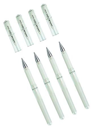 Uni-Ball Gel-Tintenroller Kugelschreiber Impact UM-153 (Weiß, 4 Stück)