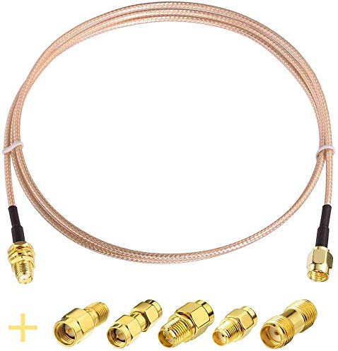 Superbat Cavo SMA 30cm Prolunga Antenna WIFI Cavo Coassiale RF RG316 SMA Maschio verso SMA Femmina + Kit Adattatore SMA/RPSMA 5 Pezzi, per WiFi/Radioamatori/GPS/Antenna 3G 4G LTE (1 Pezzo)