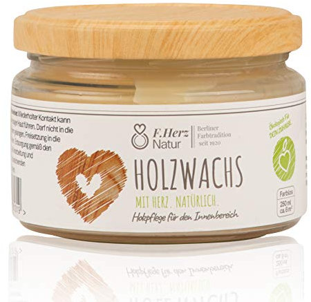 Cire de bois incolore - satinée - 250 ml - Cire pour meubles en verre - Pour surfaces en bois en intérieur - Fabriquée en Allemagne