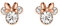 Minnie Mouse Stones, silver and rose gold, earrings EF00469PAPRL.PS, one size, brass, zirconia, Brass, Cubic Zirconia