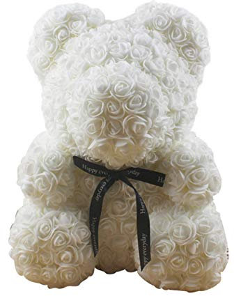 Hamaio - Orso rosa artificiale con orsacchiotto, 25 cm, orso rosa finto, in schiuma rosa romantica, orso per compleanno, Natale, San