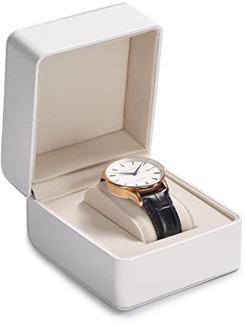 Oirlv PU Leder Uhrenbox Uhrenaufbewahrung Geschenkbox für für Männer Uhrenvitrine(Weiß)