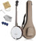 Ashthorpe 5-saitiges Banjo, Linkshänder, volle Größe mit 24 Halterungen, geschlossener Rückseite, Mahagoni-Resonator und Getriebe-Stimmgerät