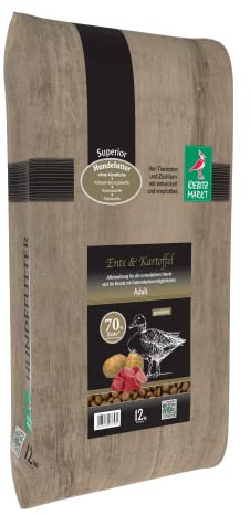 Kiebitzmarkt Superior Hundefutter Trockenfutter Adult Ente + Kartoffel getreidefrei (12 kg)