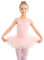 Bezioner Kinder Ballettkleidung Tütü Ballettkleid Mädchen Baumwolle Balletttrikot Ballettanzug Tanzbody Tanzkleid mit Rock Rosa 120
