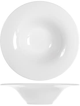 H&H 4393527 Piatto Alto Gourmet, Porcellana, Bianco, 27 cm