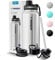 Wessper Edelstahl Trinkflasche 1L Auslaufsicher Thermosflasche BPA-Frei mit 3 Deckel | Silber Elegante Trinkflasche Sport | Isolierflasche Kinder Erwachsene für Camping Fahrrad Sport Outdoor