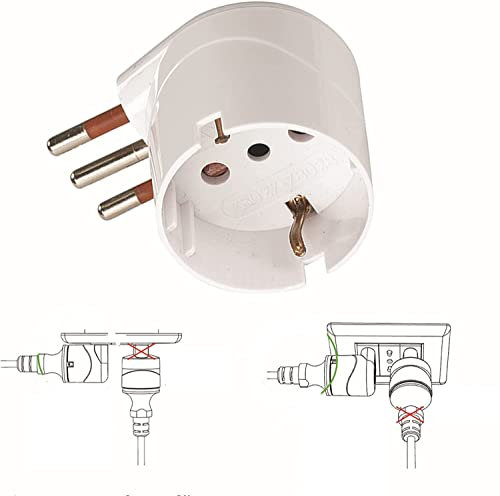 1PEZZO ADATTATORE SCHUKO 90¦ 10A A 2 POLI + TERRA
