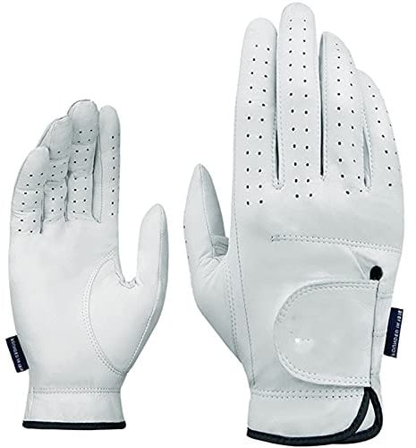 Golfhandschuhe 1 Paar Männer Leder Golfhandschuhe Klettverschluss rutschfeste Sonnencreme Sporthandschuhe Links rechts Golf Handschuh (Color : 1 Pair, Size : 22)