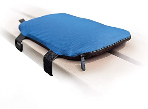 Mosh Kamper Outdoor Gelsitzkissen mit Karabiner, Outdoor Sitzmatte/Gelkissen Wasserdicht Tragbar, Sitzunterlage aus Oxford-Stoff (Blau/Schwarz)